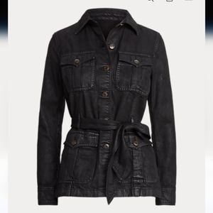 Lauren Ralph Lauren Coated Denim Trucker Jacket 18W New